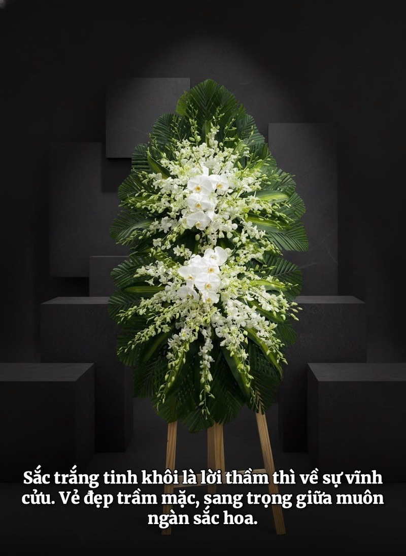 Kệ Hoa Kính Viếng Dáng Oval Trắng